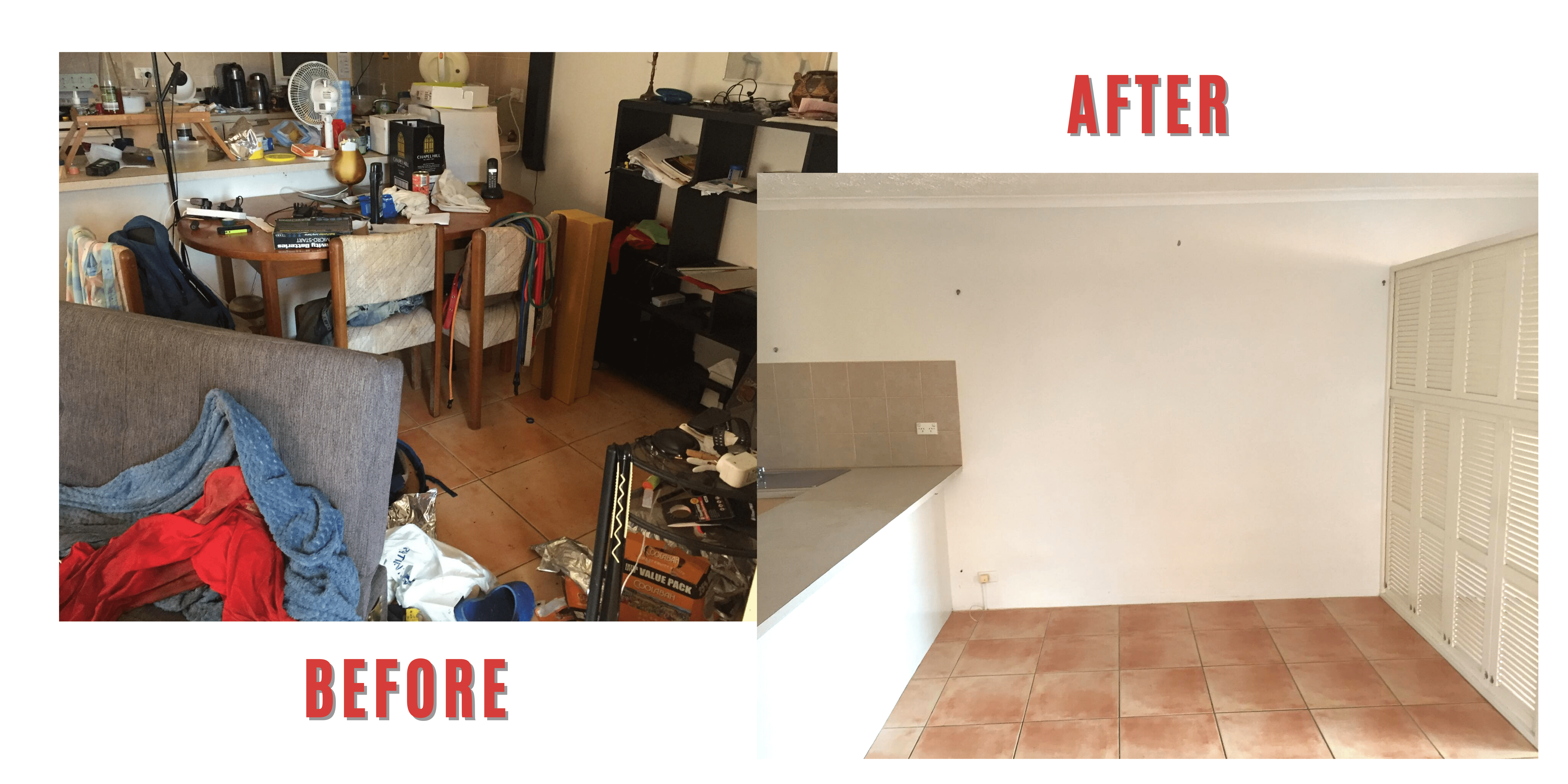 before and after hoarding cleanup